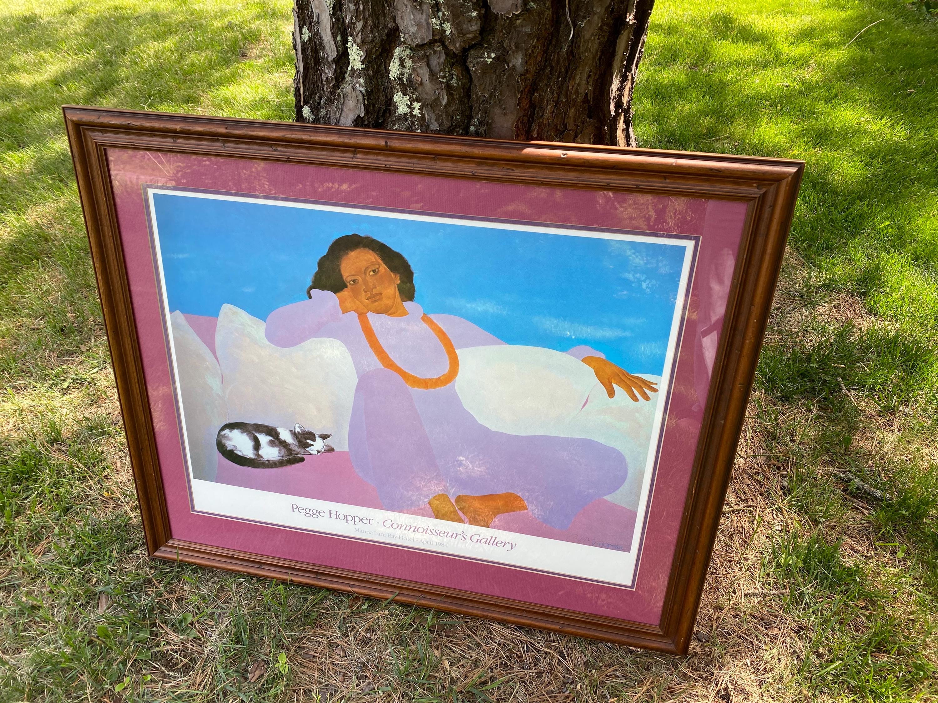 Pegge Hopper★ハワイで購入 Pegge Hopper Popoki II Signed Print, Framed, Connoisseur's Gallery