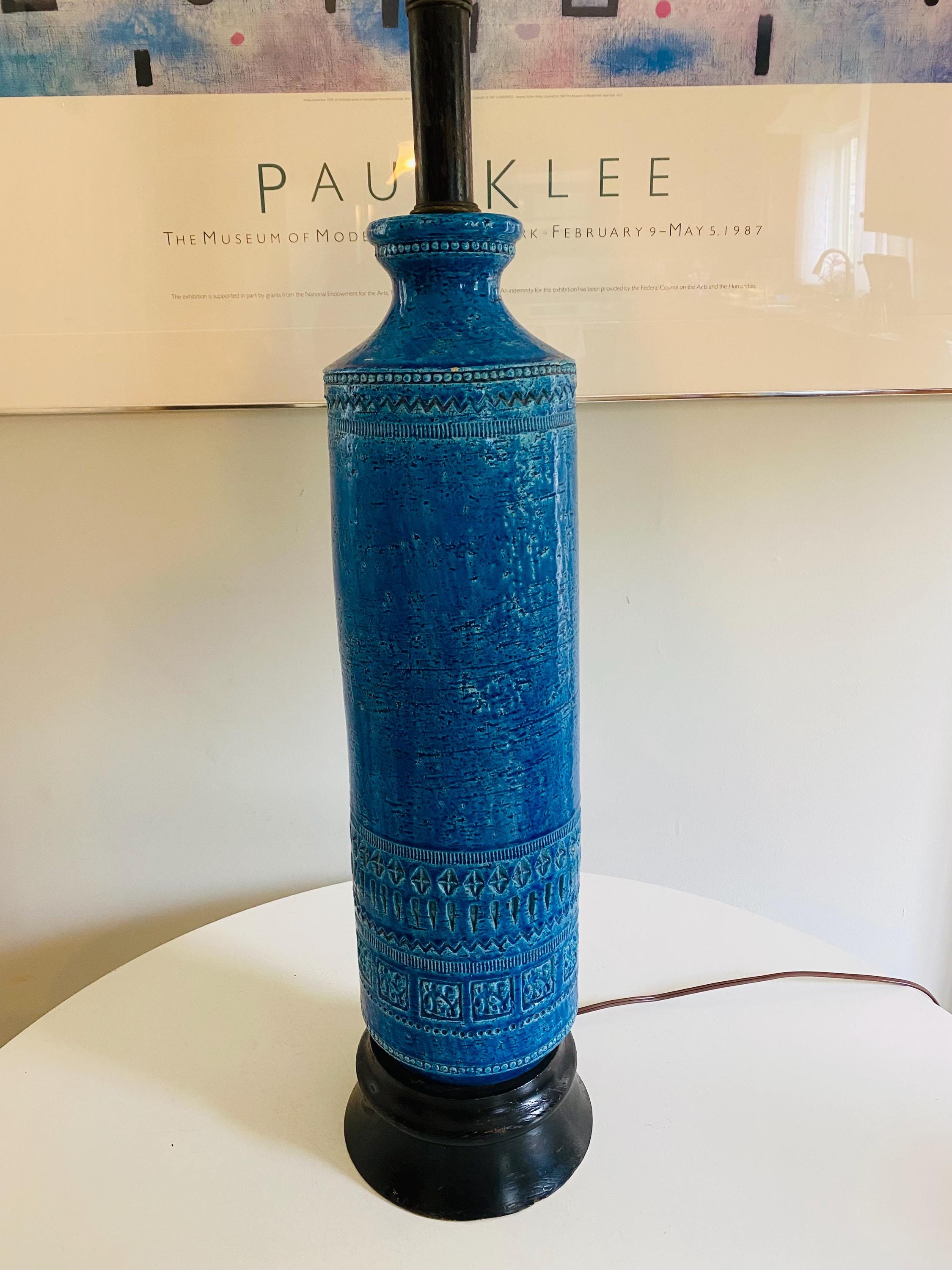 Vintage Rimini Blue Table Lamp by Aldo Londi for Bitossi, Mid