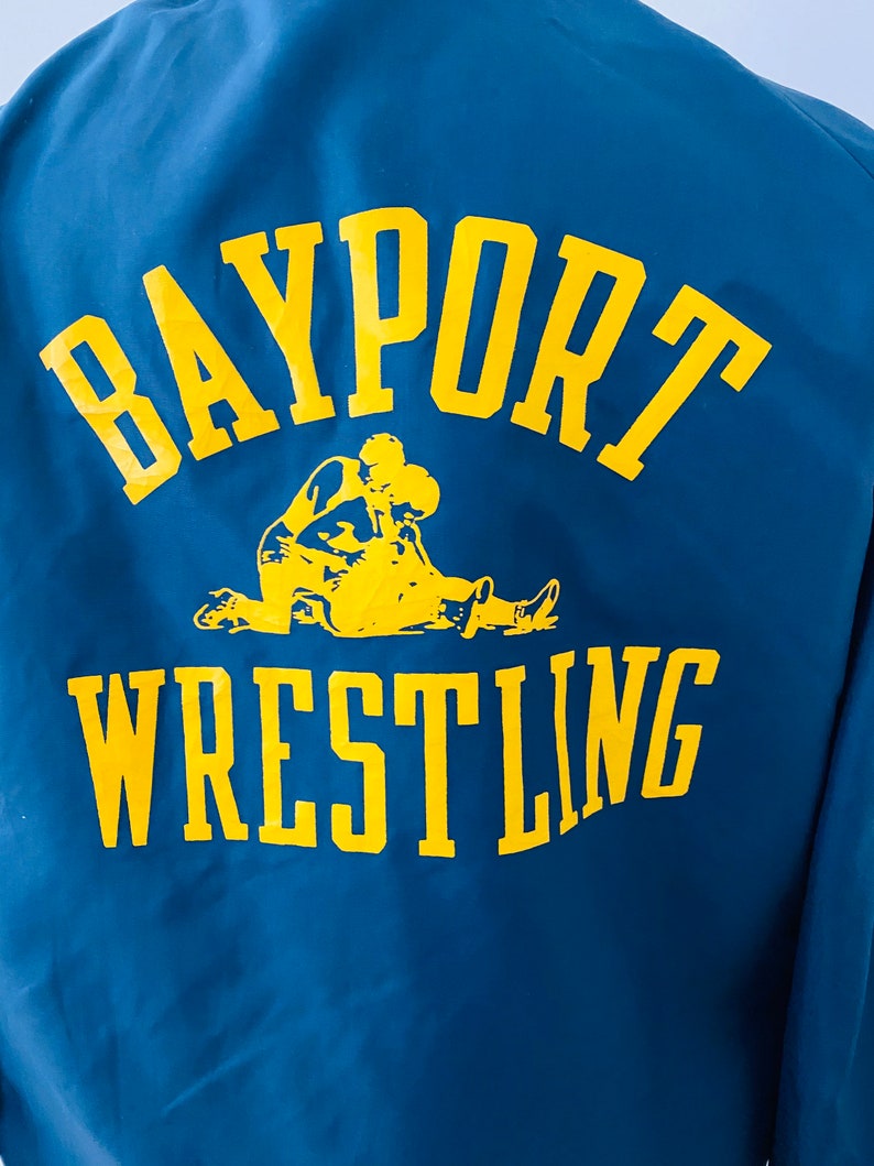 Vintage Wrestling Jacket the Warm Up Bayport Wrestling - Etsy