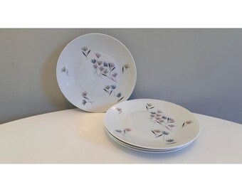 Vintage Rosenthal Salatteller 4er Set Mid Century Modern stilisierte Blumen