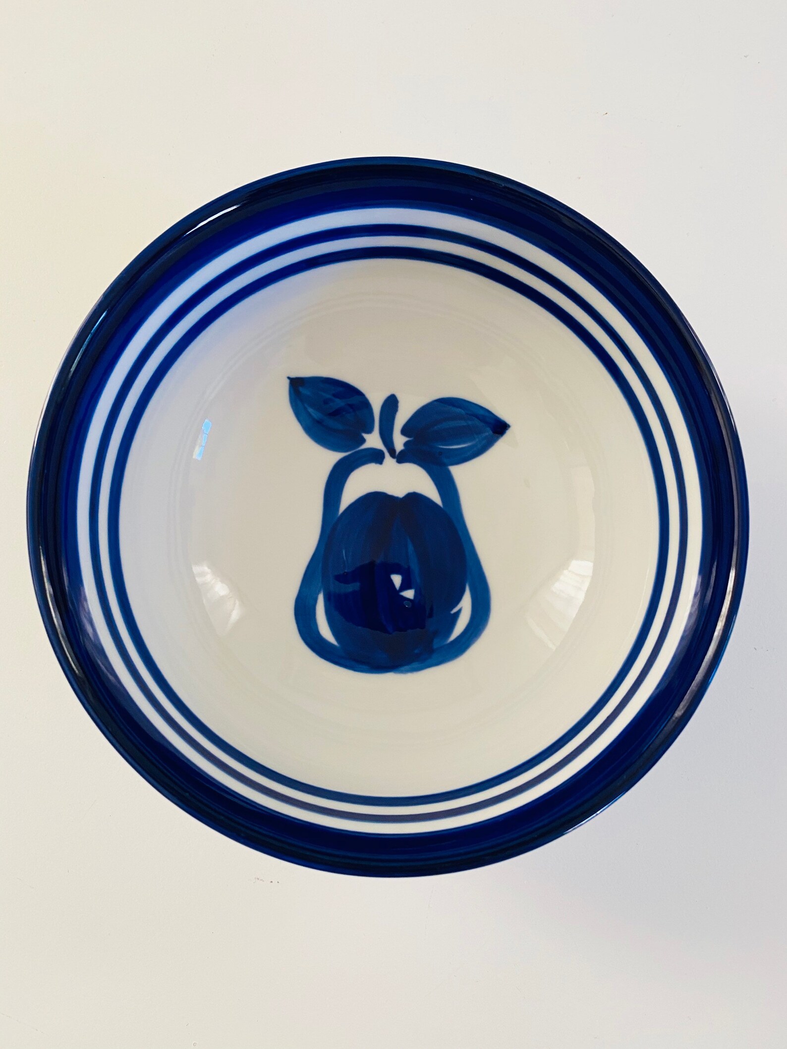 Vintage Dansk Blue and White Cereal Bowls with Pears Set of Etsy