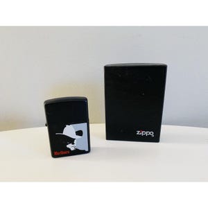 Vintage Marlboro Man Silhouette Zippo Lighter Black Matte Unfired Original Box