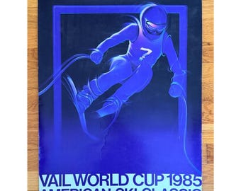 Vintage Vail World Cup 1985 American Ski Classic Promo Poster Sports Memorabilia