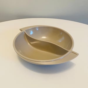 Vintage Boonton Gray Divided Serving Bowl, Melmac Vegetable Serving Bowl, Boontonware, 1950s, Melmac Covered Bowl, Mid Century Modern
