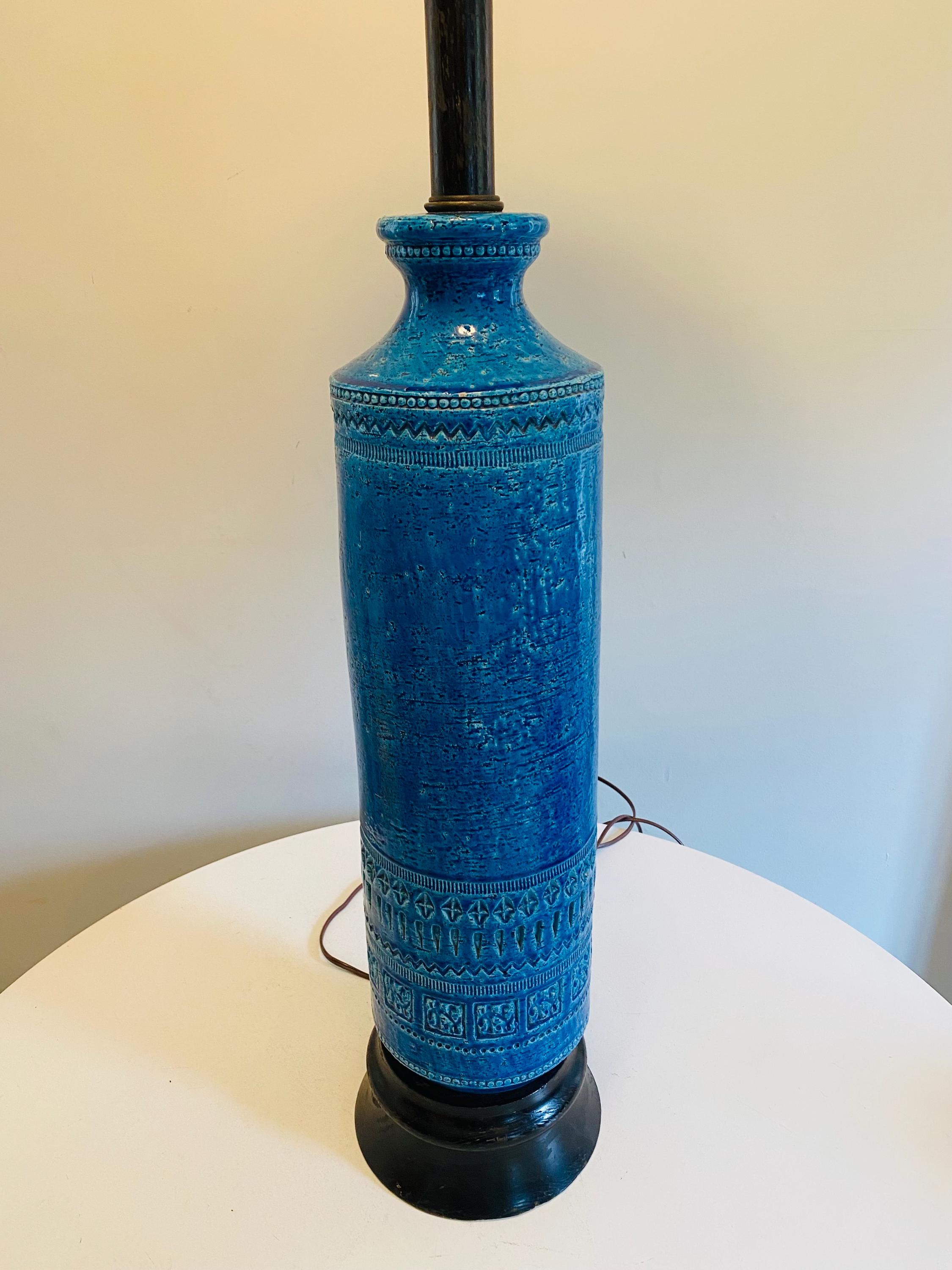 Bluemoris TRADITIONAL Ti/180cm／O2／中古 Vintage Rimini Blue Table Lamp by Aldo Londi for Bitossi, Mid
