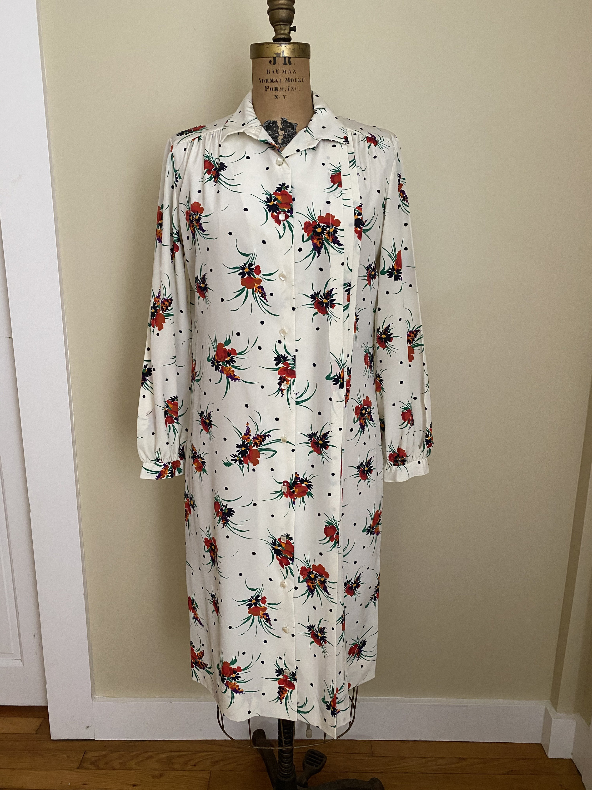 Vintage Lanvin Floral Shirtdress 1970s Mod Floral Pattern - Etsy