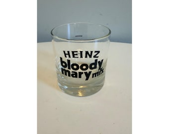 Vaso de cóctel Heinz Bloody Mary Mix, artículo publicitario vintage de bar, coleccionable.