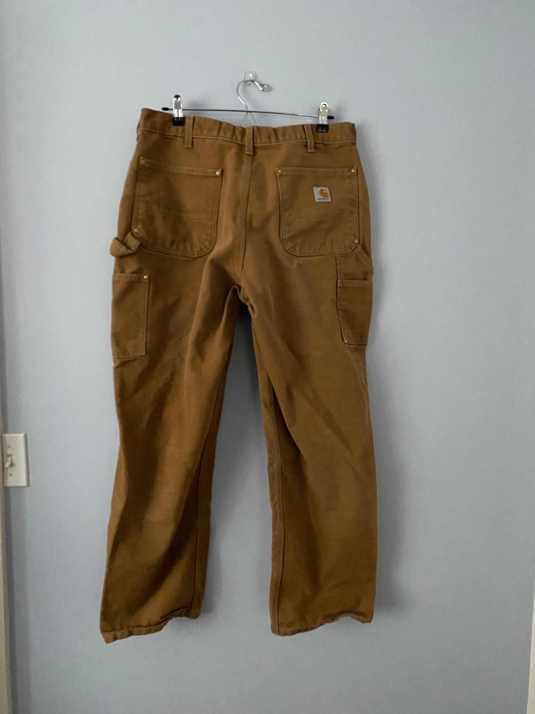 Vintage Carhartt Double Knee Brown Denim Work Pants Carpenter