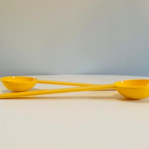 Vintage Dansk Yellow Plastic Serving Spoons by Gunnar Cryen, Set of 2, Dansk Designs Denmark GC, Mod Plastic Serving Utensils
