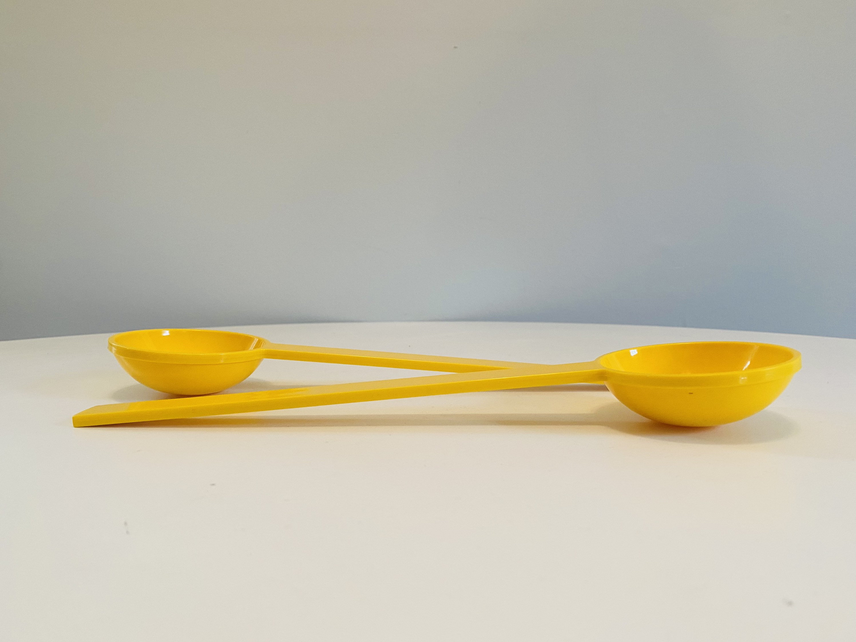 Vintage Dansk Yellow Plastic Serving Spoons by Gunnar Cryen, Set