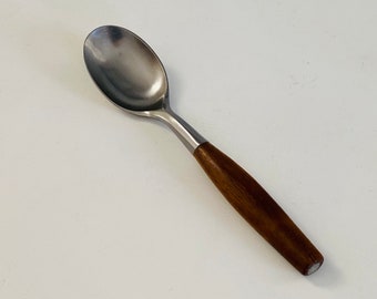 Vintage Dansk Fjord Teaspoon, Teak Handle Flatware, Dansk Designs Flatware, Jens Quistgaard, Made in Germany, Dansk Teaspoon, Small Spoon