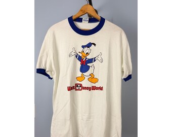 T-shirt vintage Walt Disney World Donald Duck à col rond, taille XL, fabriqué aux États-Unis
