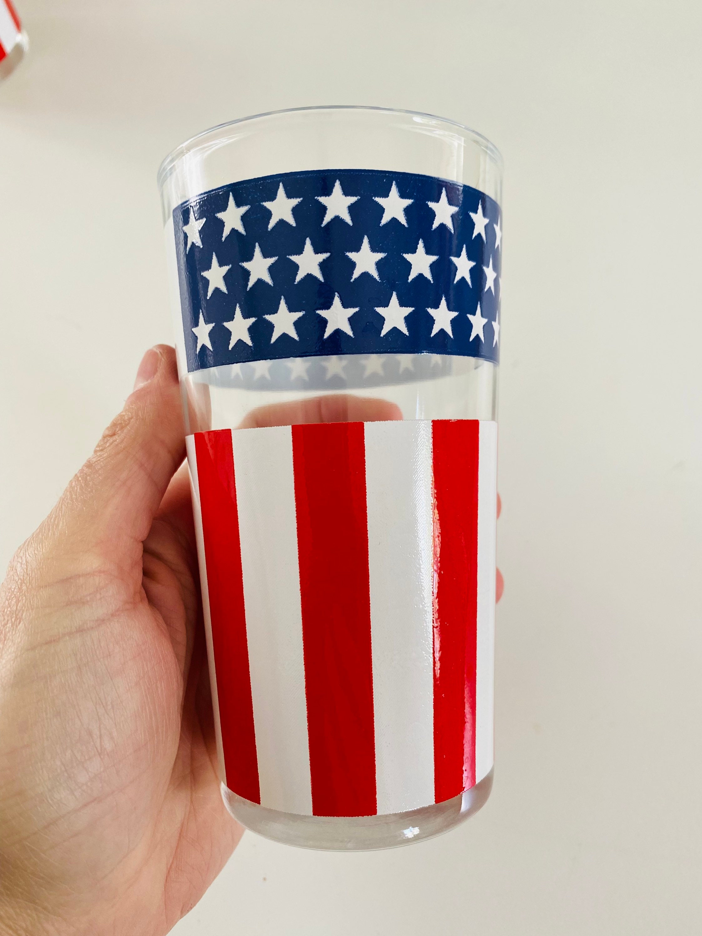 Vintage USA Patriotic Glasses by Continental Can Company Etsy
