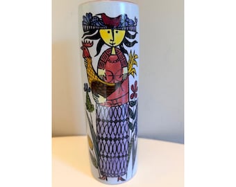 Vintage Stig Lindberg for Gustavsberg Sweden Karneval Series Vase