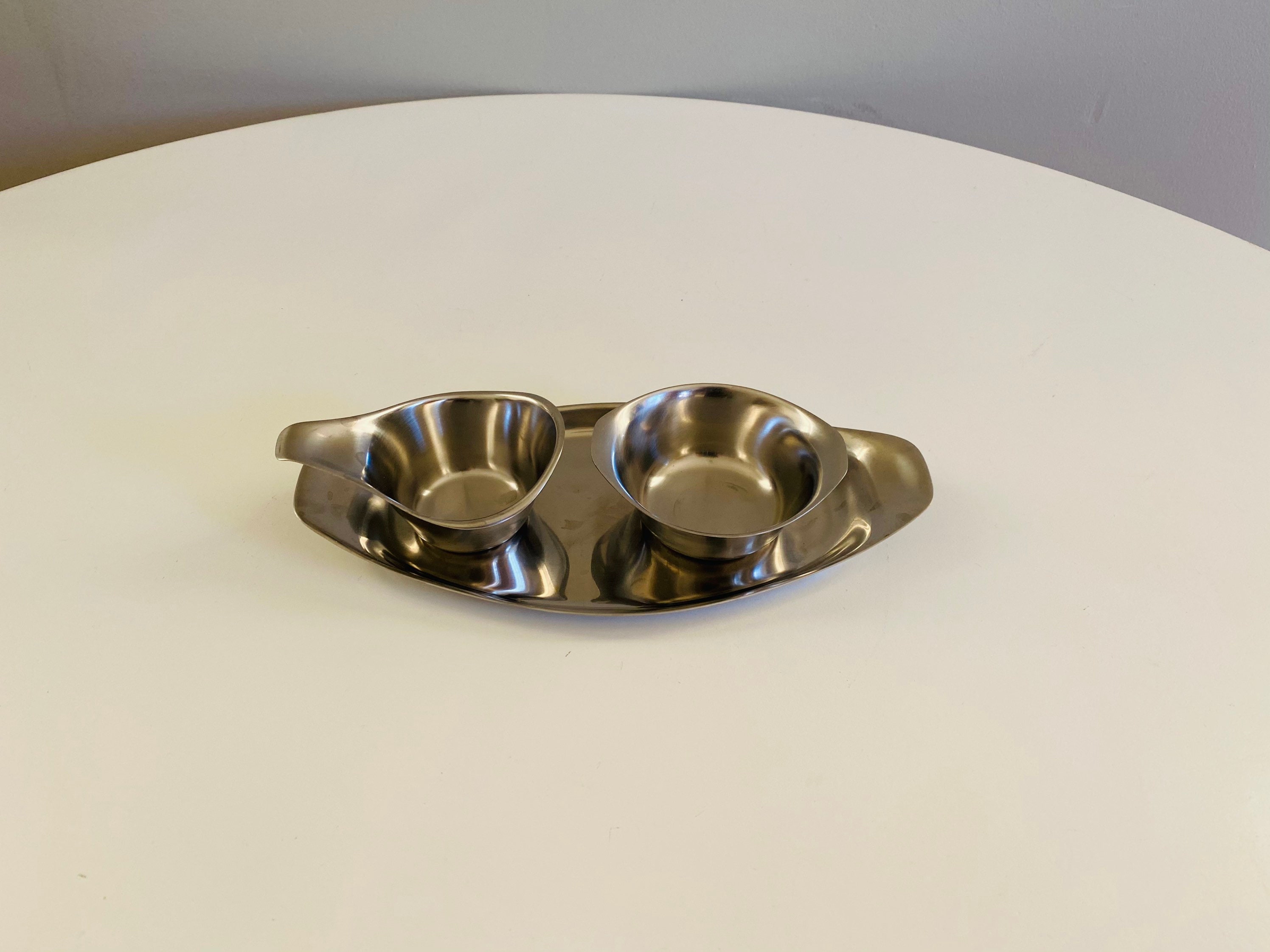 Vintage WMF Cromargan Stainless Steel Creamer and Sugar Set Etsy