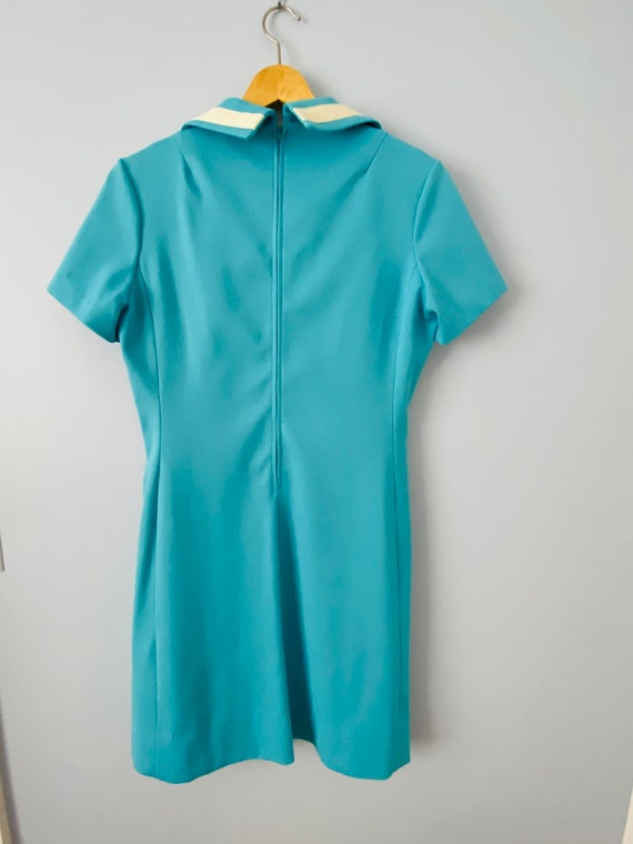 Vintage Blue and White Summer Dress, Verona Knits… - image 8