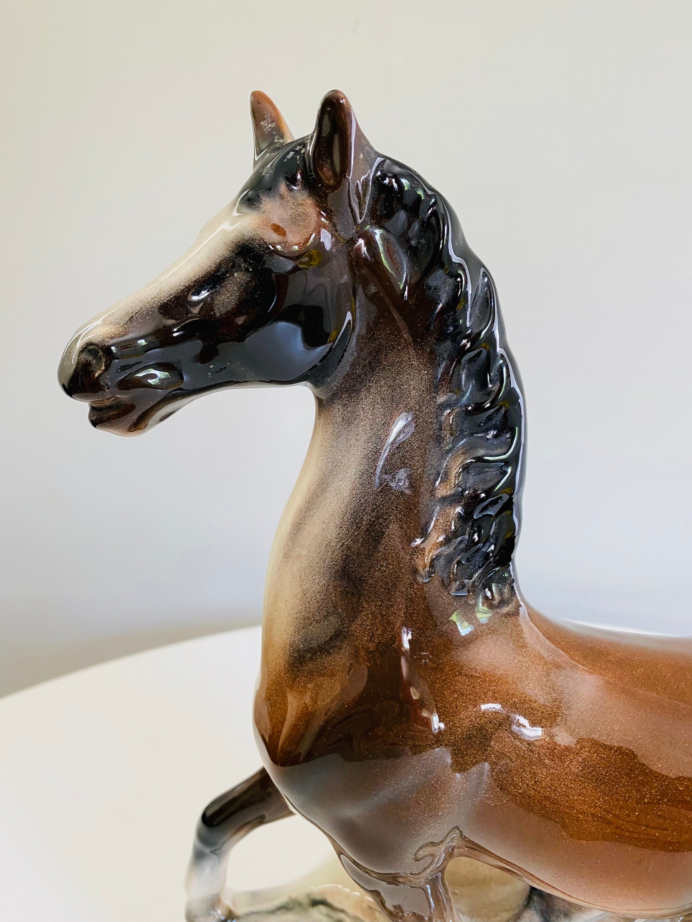 Vintage Horse TV Lamp Brown Stallion TV Lamp Mid Century Etsy