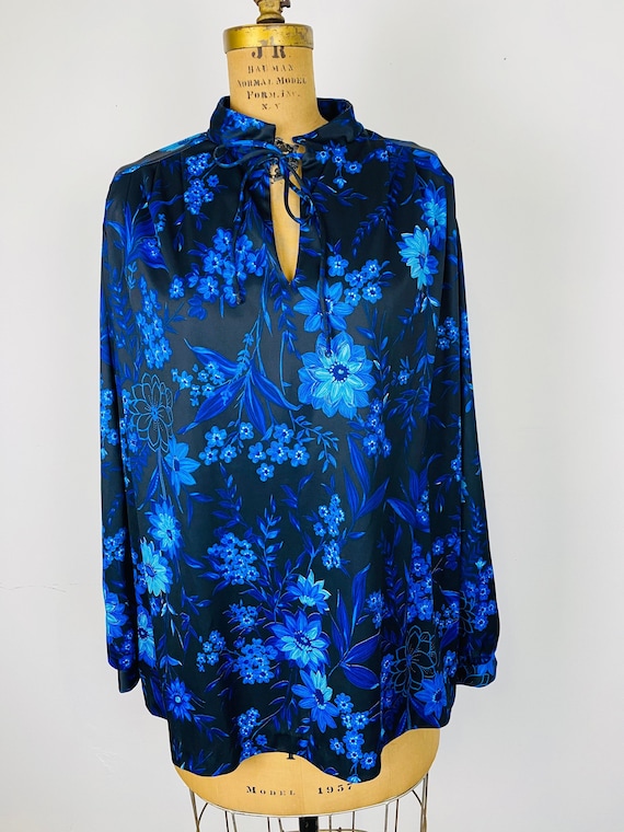 Vintage Carol Henry Plus Size Women's Floral Blous