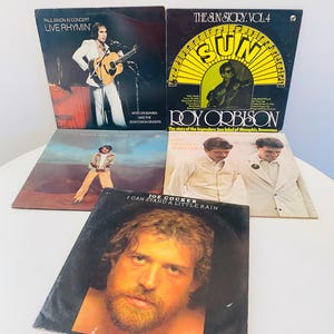Lot of 5 Vintage 1970s / 1980s Rock Records, Paul Simon, Roy Orbison, Graham Nash, Carlos Santana, Joe Cocker, Vinyl LP, Record Albums