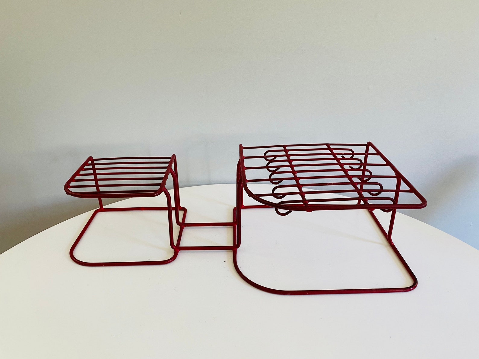 Vintage Red Dish Rack Retro Red Storage Shelf Dish Rack - Etsy