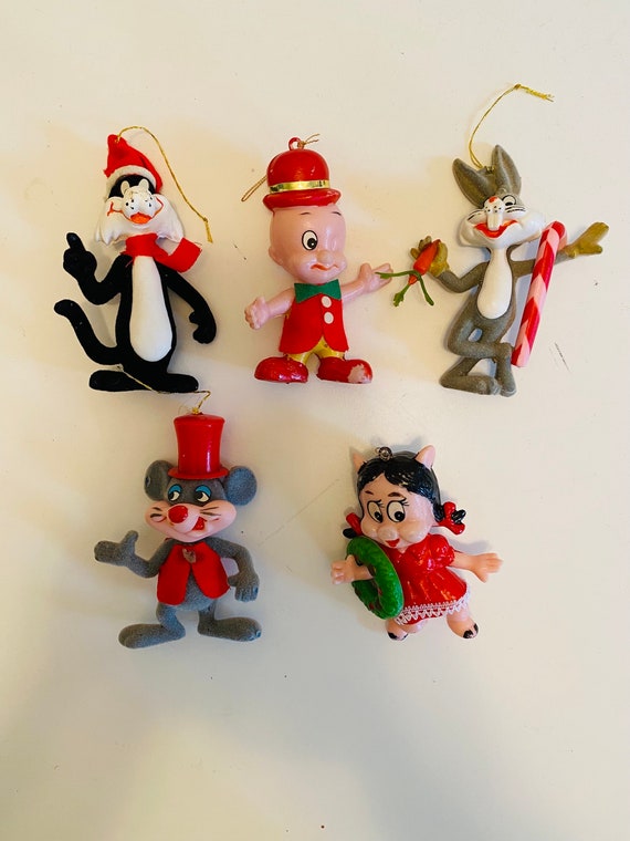 Looney Tunes、ミッキー　クリスマスフィギュアセット Vintage Lot of 5 Looney Tunes 1977 Christmas Ornaments, Bugs Bunny