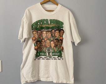 Vintage Boston Celtics Pride 16 World Championships T-Shirt, Size XL, Celtics Caricature, NBA, Boston Celtics Gear, Boston Sports Fan
