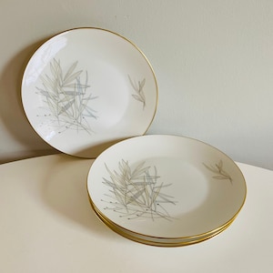 Vintage Rosenthal Grasses, Salad Plates, Set of 4, Mid Century Modern Plates, Designed by Raymond Loewy, Rosenthal Continental Dishes