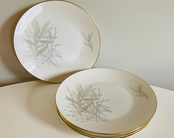 Vintage Rosenthal Grasses, Salad Plates, Set of 4, Mid Century Modern Plates, Designed by Raymond Loewy, Rosenthal Continental Dishes