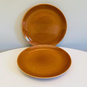 Russel Wright Iroquois Casual China Ripe Apricot, Set of 2 Dinner Plates, Brown Russel Wright Plates, Mid Century Modern Dinnerware