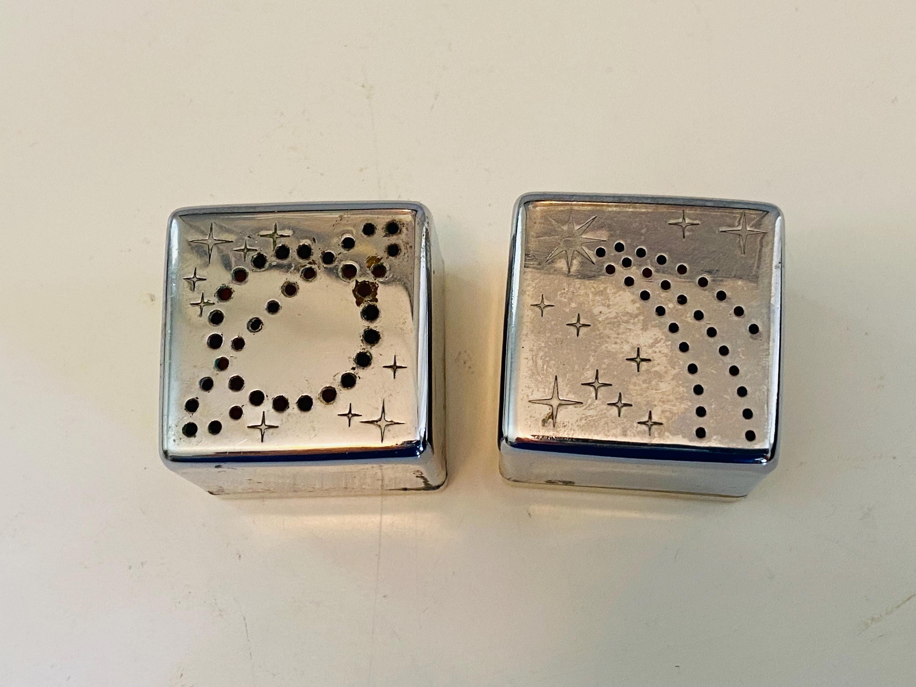 Vintage Chase Skyway Chrome Salt and Pepper Shakers, Shooting Star