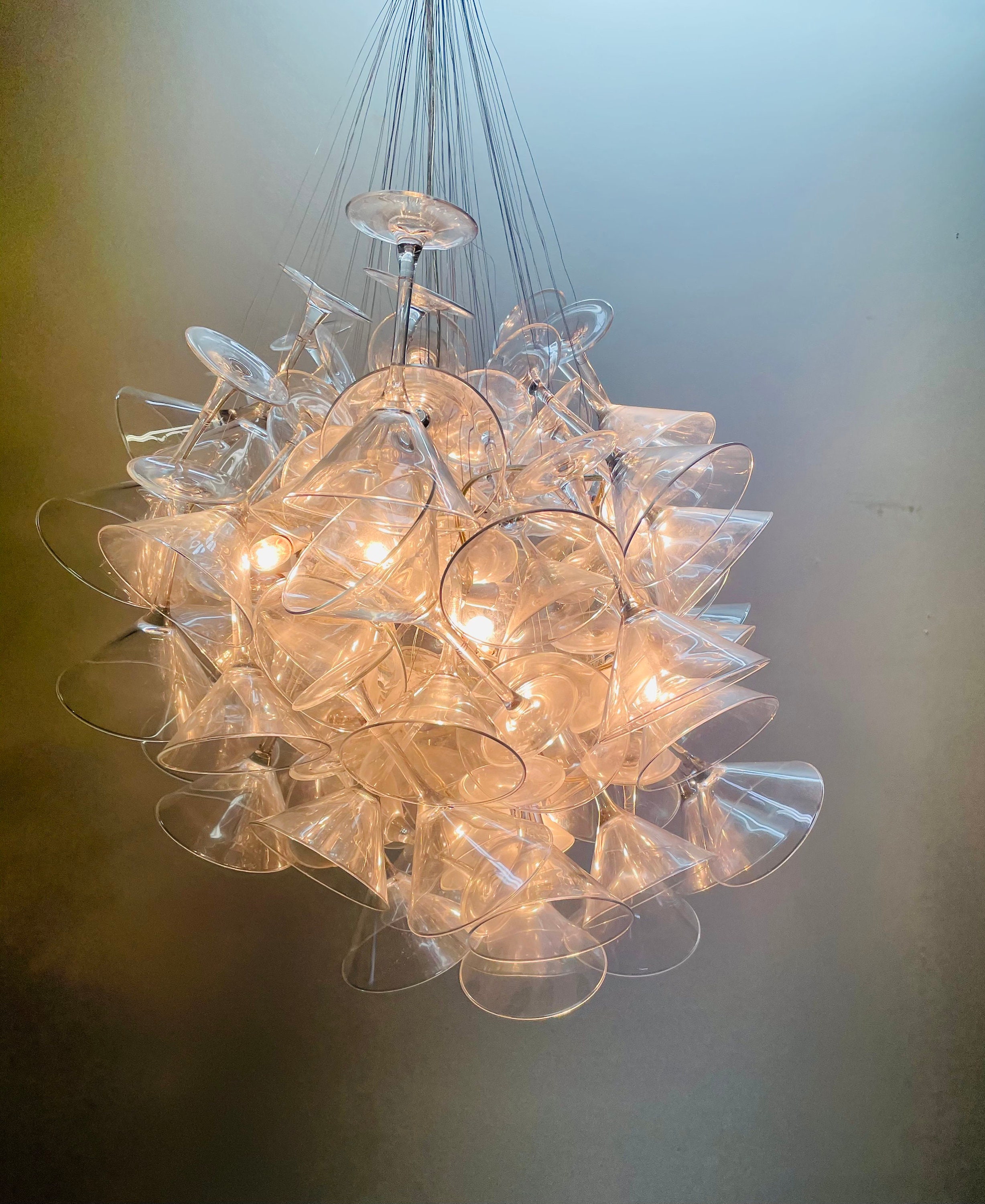 Vintage Martini Glass Chandelier Touch Design Studio Etsy