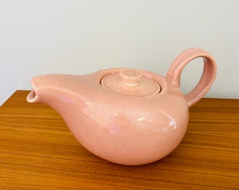 Vintage Russel Wright American Modern Coral Teapot, Steubenville, Coral Pink, Mid Century Modern, Modern, Organic Shaped Teapot