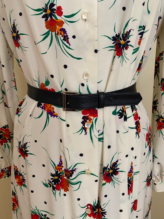 Vintage Lanvin Floral Shirtdress, 1970s Mod Flora… - image 5