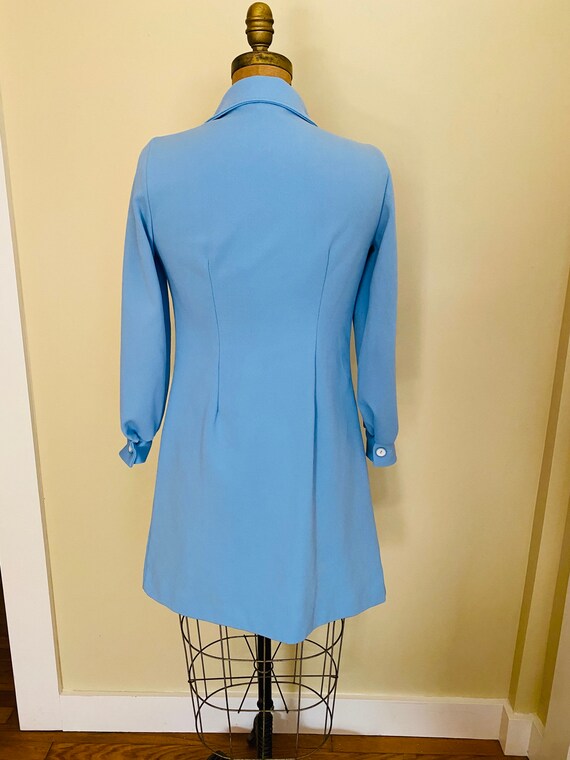 Vintage Sears Fashions, Blue Polyester Dress, Pol… - image 3