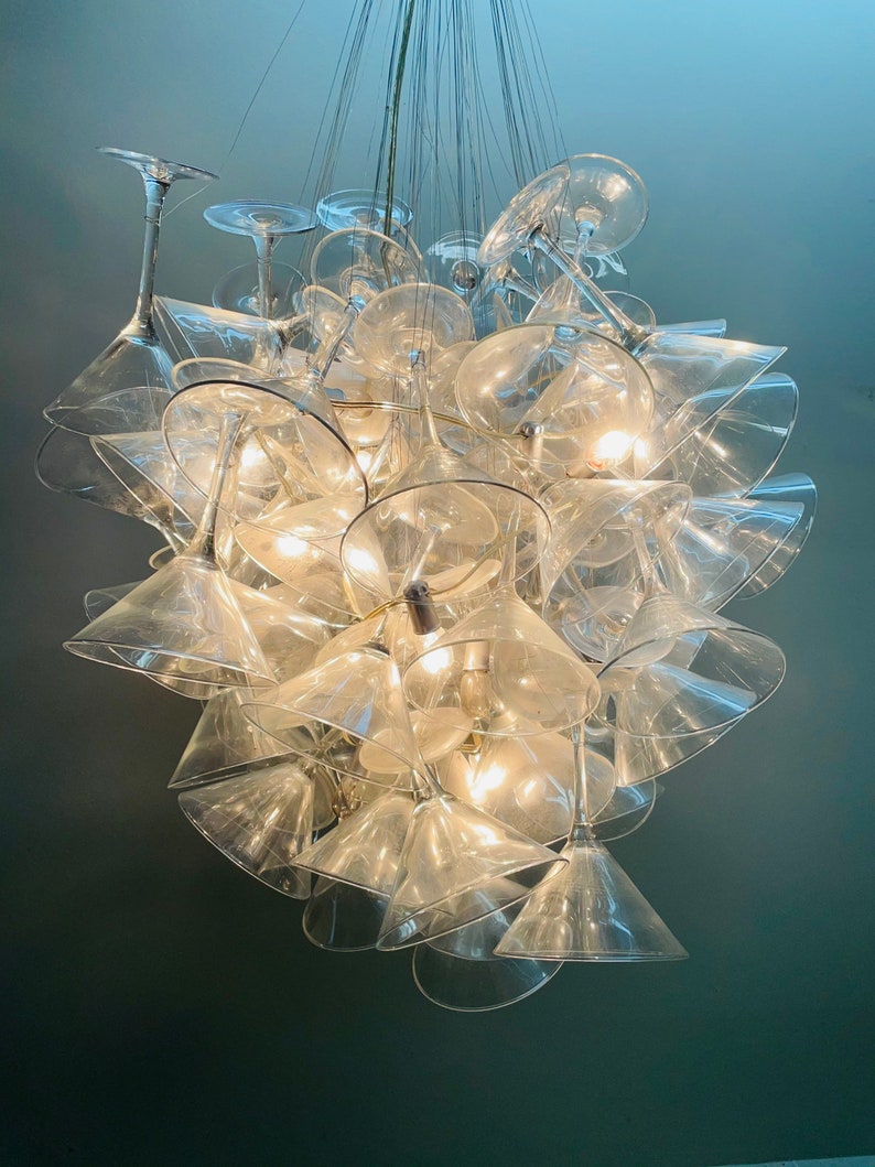Vintage Martini Glass Chandelier Touch Design Studio Etsy