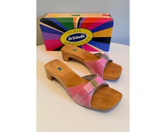 Dr Scholls Women Size 8 M Exercise Clog Sandal Special Pink Leather Slide New