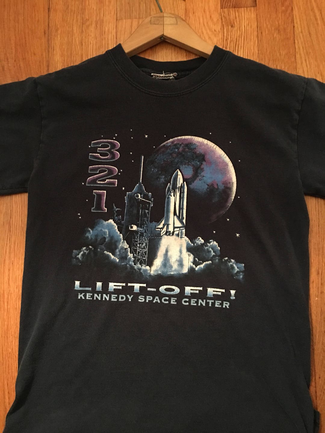Vintage Kennedy Space Center T-shirt, 3-2-1 Lift-off, Youth T Shirt ...