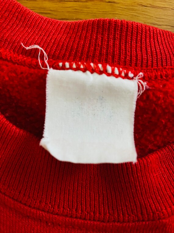 Vintage 1990s Heart Sweatshirt, Red Sweatshirt wi… - image 8