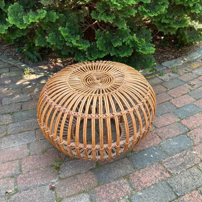 Rattan Footstool - Etsy