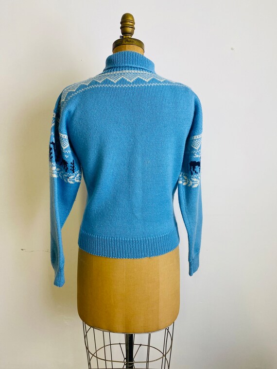 Vintage Norwegian Handkint Fair Isle Wool Turtlen… - image 4