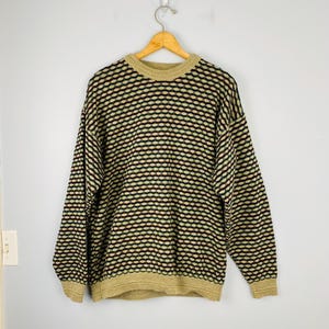 Vintage Jantzen Classics Size XL Men&#39;s Geometric Pattern Crewneck Sweater, 90s Grandpa Style Sweater, Grunge Sweater