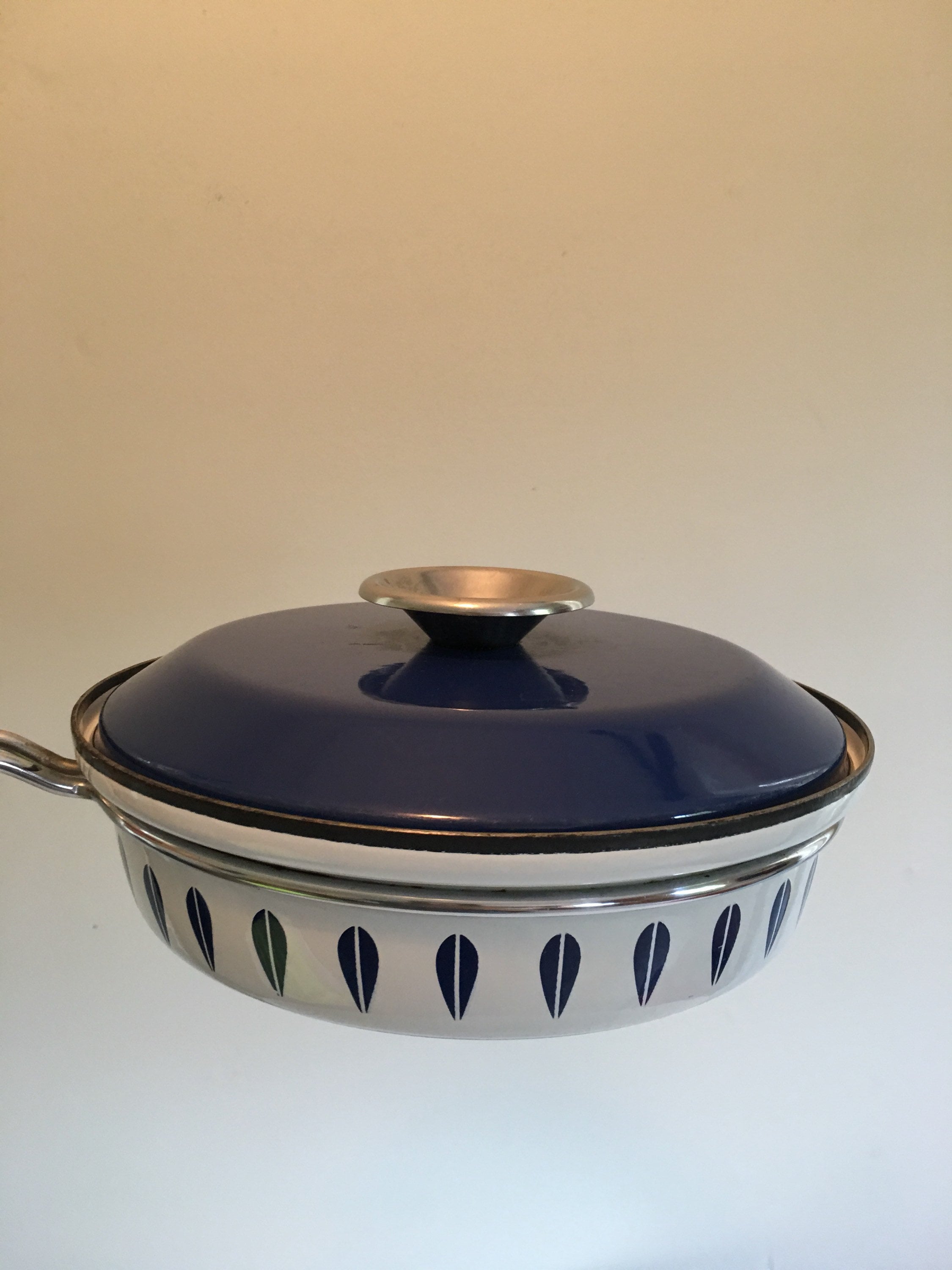 キャサリンホルム　フライパン 北欧】アンティーク ビンテージ【キャサリンホルム】【水色x白