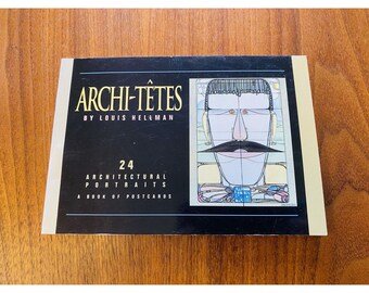 Archi-Tetes by Louis Hellman 24 Architectural Portrait Postcards 1992 HTF Book