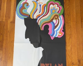 Vintage Bob Dylan Silhouette Poster by Milton Glaser, 1967