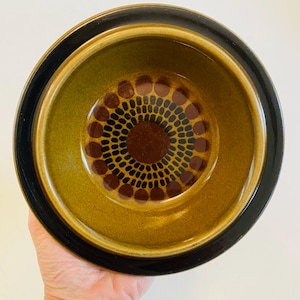 Arabia Finland Kosmos Salad Bowl / Cereal Bowl, Arabia Bowl, Gunvor Olin-Grönqvist, Made in Finland, Olive Green Colorway