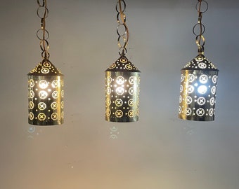 Vintage Hans Bergström Style Pendant Lights, Set of 3, Mid Century Modern Lighting, Scandinavian Lighting, Made in Sweden, Lanterns