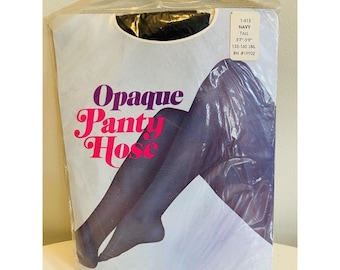 Collant opachi vintage, nuovi, blu navy, taglia lunga 170-175 cm, peso 61-73 kg. 100% nylon.