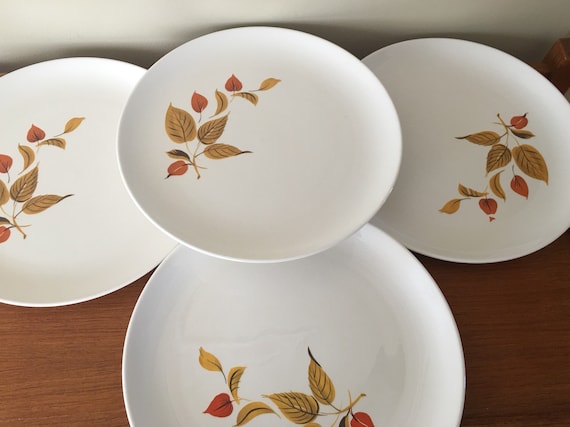 Vintage Maple Leaf Bread and Butter Plates by Salem China Co circa