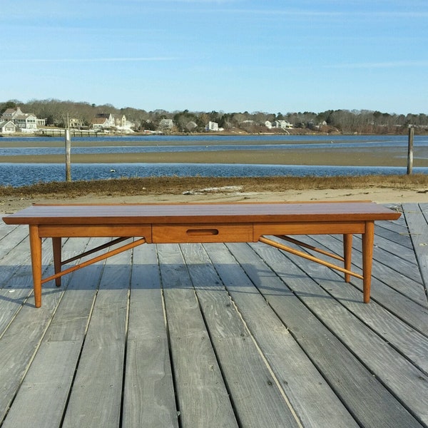 Vintage Heritage Henredon Coffee Table, Mid Century Modern Cocktail Table, Mid Century Coffee Table, Retro Coffee Table with Drawer