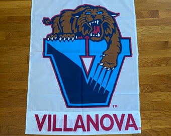 Vintage Villanova University Banner Flag, NOS, Villanova Wildcats College Basketball Flag, 1990s Unused Flag, Yard Decor, Football Flag